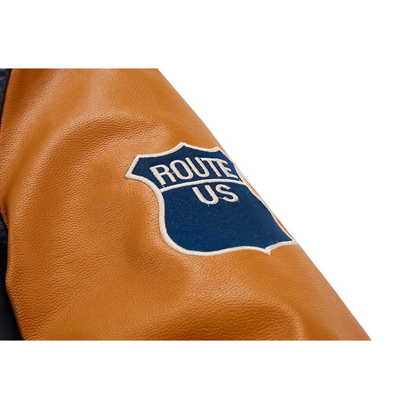 Мужские кожаные бомберы Slim Fit College Fleece Pilot Men's Coats Мужские бомберы