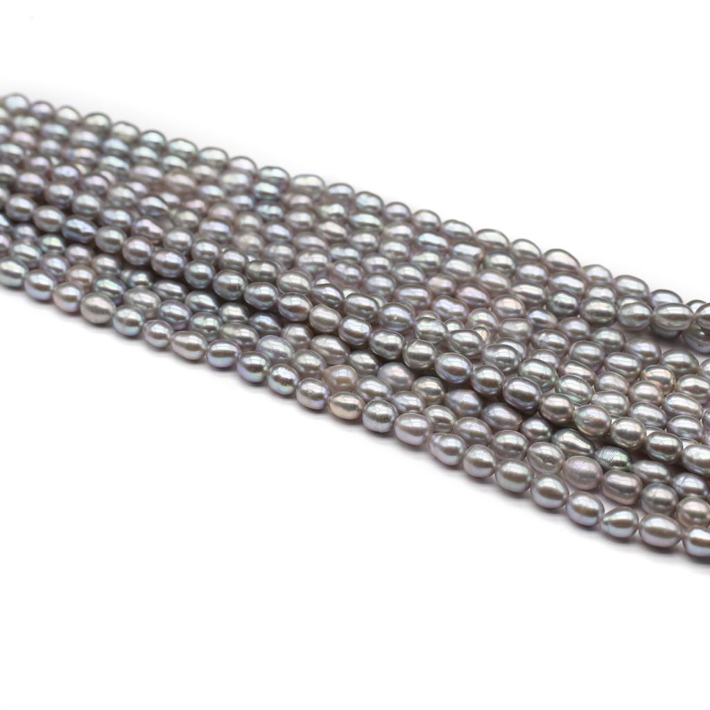 1String Elegant Luxury Rice Shape Grey Artificial Pearl Beads for Jewelry Making Christmas Valentine's Day Gift, DIY Romantic Love Wedding Party Craft