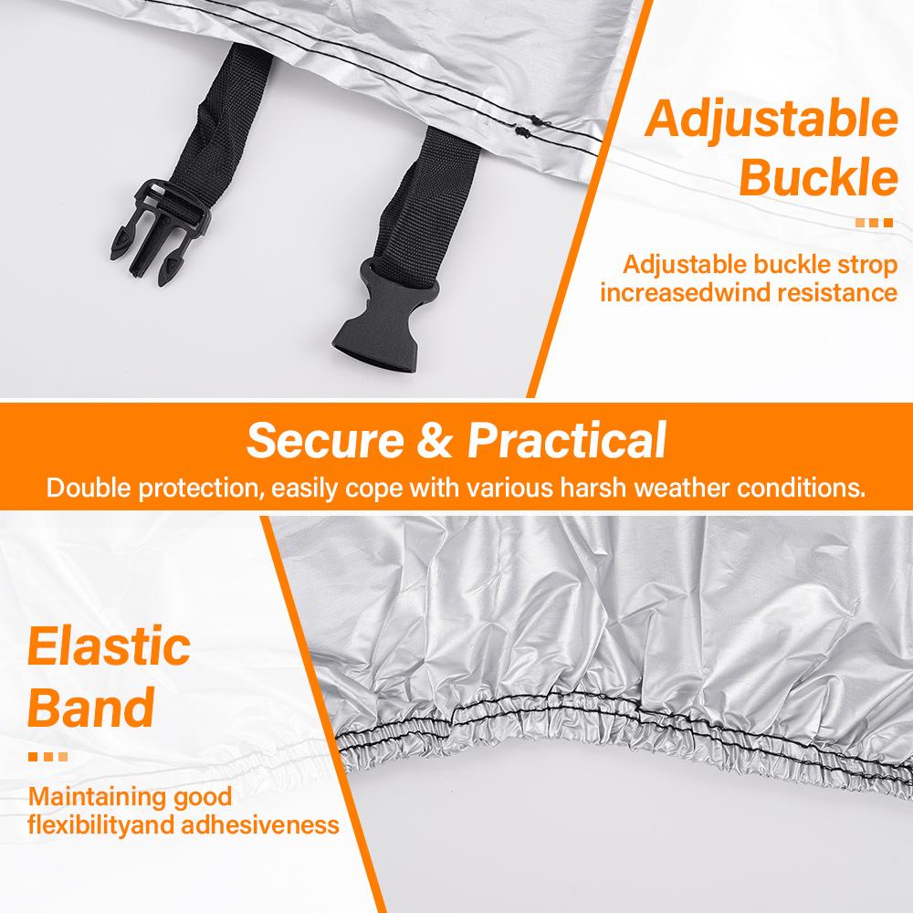 Чехол для мотоцикла, солнцезащитный, пылезащитный, износостойкий, 190T, черный под серебром, полиэстеровый защитный чехол для мотоцикла