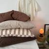 Solid Color Striped Pure Cotton Pillowcase (Single Piece)