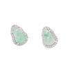 New Chinese jadeite gourd stud earrings women's light luxury fashion trimmed zircon earrings niche high-end versatile earrings
