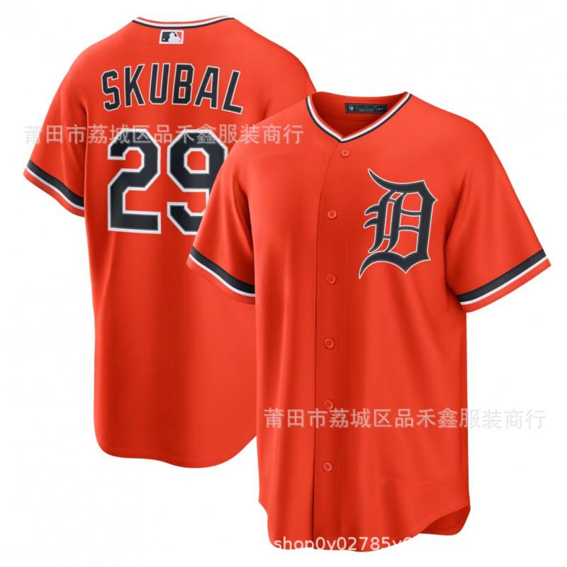 Mens Baseball Jersey Tigers Team Embroidered 29 Skubal 35 Verlander Cotton Performance Shirt Sportswear