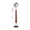 Walnut Wood Handle Measuring Spoons 304 Stainless Steel Ice Cream Scoop Coffee Spoon  Restaurant