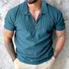 Летняя новая однотонная рубашка поло с короткими рукавами, мужская рубашка поло на молнии, мужская футболка