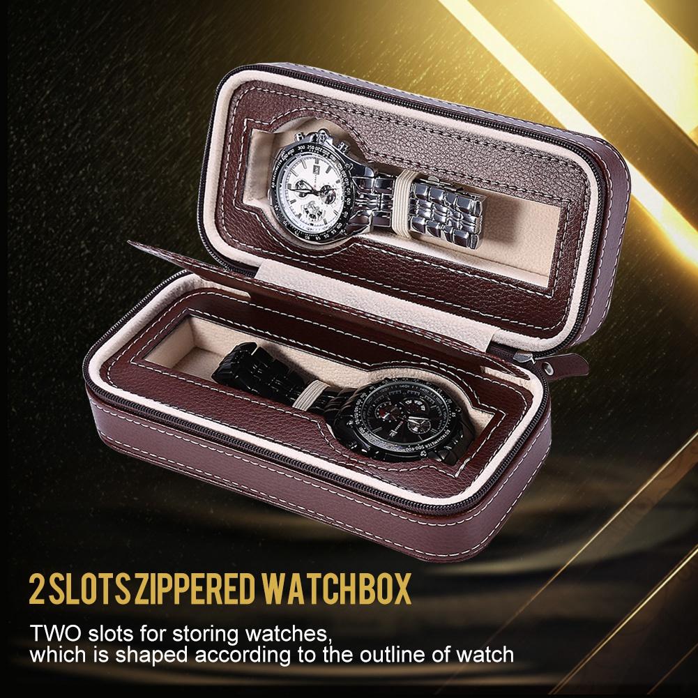 2 слота держатель для парных часов чехол для наручных часов на молнии коробка для хранения органайзер