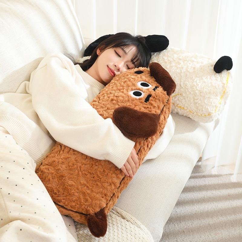Internet celebrity cute puppy doll long throw pillow plush toy doll sofa living room bedside cushion sleeping pillow girl