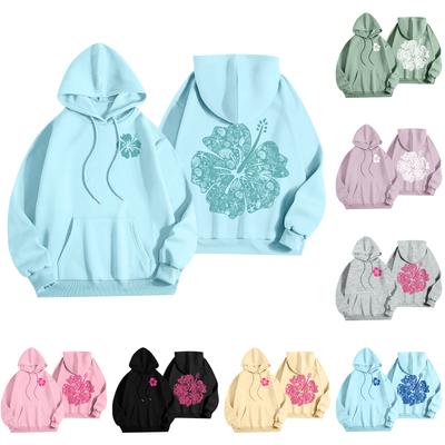 Женская мода, женский легкий пуловер с длинными рукавами и карманами, толстовка с капюшоном в стиле консервативного стиля