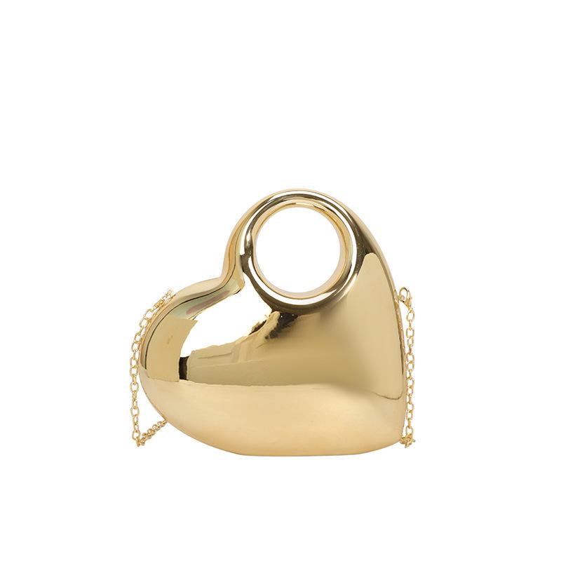 Acrylic love bag 2025 new European and American fashion niche glossy shoulder bag women's hand carry messenger dinner bag