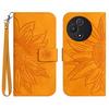 For TCL 60R 5G Case Sunflower Imprint Leather Wallet Phone Cover with Wrist Strap