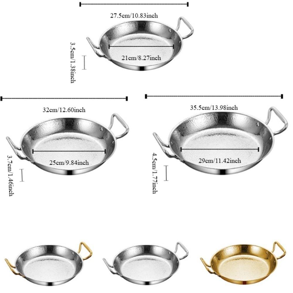 Flat Bottom Seafood Rice Pot Stainless Steel Stock Pot Hammer Grain Seafood Paella Pan  Cooking