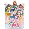 S-Sailor M-Moon Anime Blanket Quality Warm Throw Blanket Winter Picnic Outdoor Comfortable Bedspread