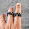 Lunar Surface Moon Volcanic Stainless Steel Mens Rings Punk Amulet For Male Boyfriend Biker Jewelry Creativity Gift Wholesale 3
