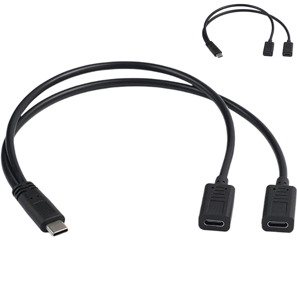 Разветвитель USB Type C Y-образный кабель 1 гнездо на 2 штекера Удлинитель Адаптер-конвертер питания для ПК Мобильного телефона Зарядки в автомобиле