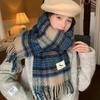 Высококачественный клетчатый шарф в корейском стиле: Теплая, Утолщенная Шаль, Похожая на Кашемир, для Студентов и Пар