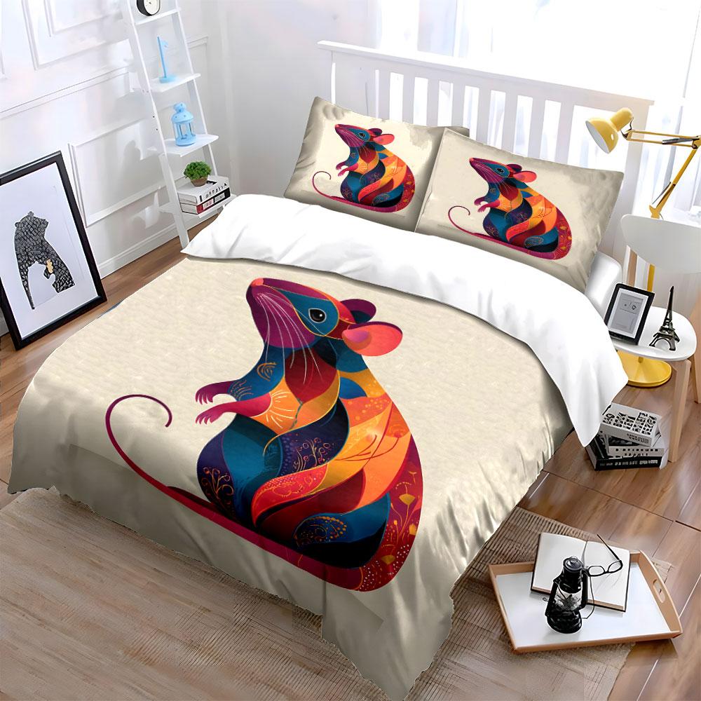 Whimsical Vibrant Mouse Delight Bedding sets Duvet covers Pillowcases(1* Duvet Cover 2* Pillowcases without duvet insert)