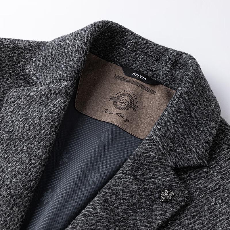 Мужское зимнее пальто средней длины из смесовой мериносовой шерсти FAPAI