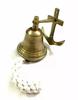 Antique Brass Finish Anchor Ship Bell With Rope Lanyard Nautical Wall Decor