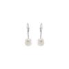 Luxenter Boucles D'oreilles En Argent 925 Avec Perle Blanche Finition En Rhodiée Hauteur 19,3 Mm - Essential