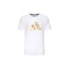 Adidas Printed Logo Knitted Round Neck Short Sleeve T-Shirt Unisex Tops Platinum ADICLTSPSTK-WG