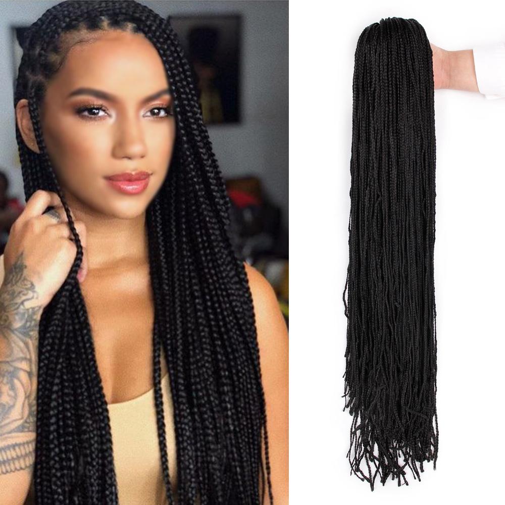 28'' Long Synthetic Zizi Braid Hair Straight Colorful Zizi Box Braids Crochet Hair Extension Pink Write Purple for Women Party