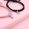2Pcs Couple Heart Bracelet Rope Braided Distance Magnet Attract Friendship Gift
