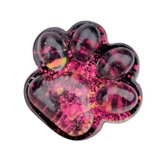 Clear Cat Paw Squeeze Toy Anxiety Stress Relief Glitter Kitten Paw Pinch Sensory Toy Kids Teens Adults Soft Stress Ball Animal Paw Fidget Toy