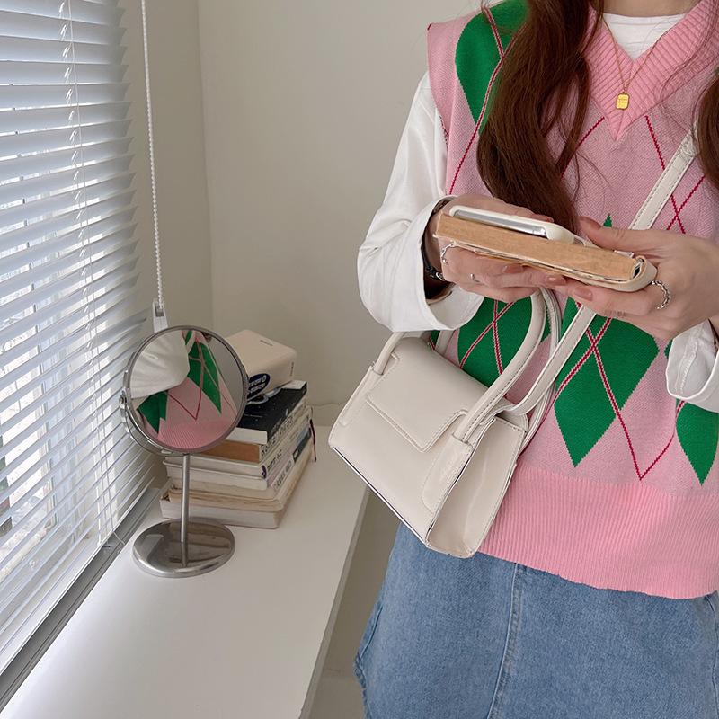 New Style Small Bag Niche Women's Bag Simple Mini Pink Small Square Bag Handheld Crossbody Bag Trendy