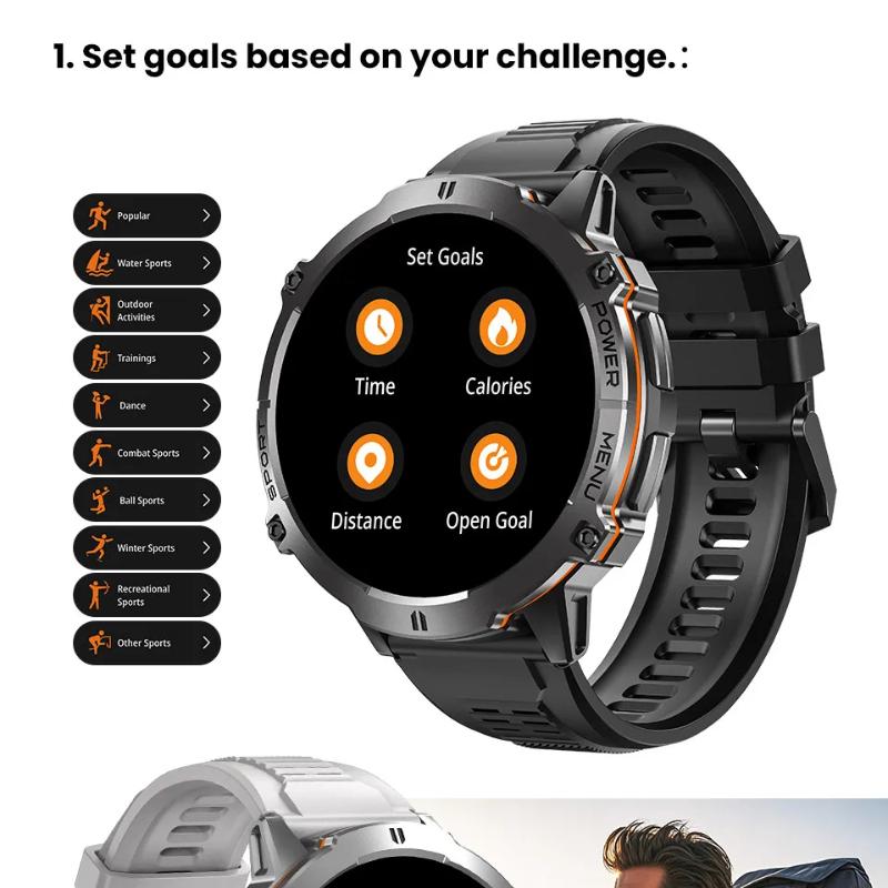 2025 New 1.72" Ultra-large AMOLED Screen Smartwatches Men 1000mAh Battery GPS Track Compass Waterproof Bluetooth Call Bracelets
