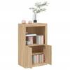 Side Table with LED Lights Sonoma Oak Wood Based Material