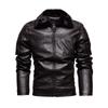 Мужская теплая куртка из искусственной кожи, ветрозащитная куртка-бомбер для мотоцикла, облегающее зимнее пальто со съемным воротником из искусственного меха, байкерская верхняя одежда, куртки для мужчин