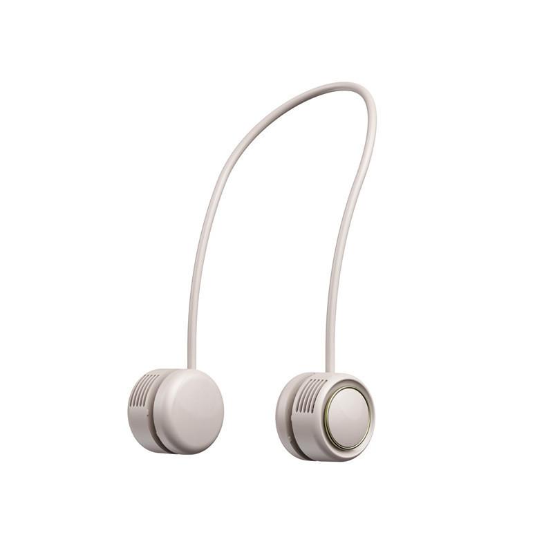 Mini Leaf Less Neck Hanging Fan Portable USB Charging Small Fan Silicone High-capacity Battery Fan 118*59*42mm