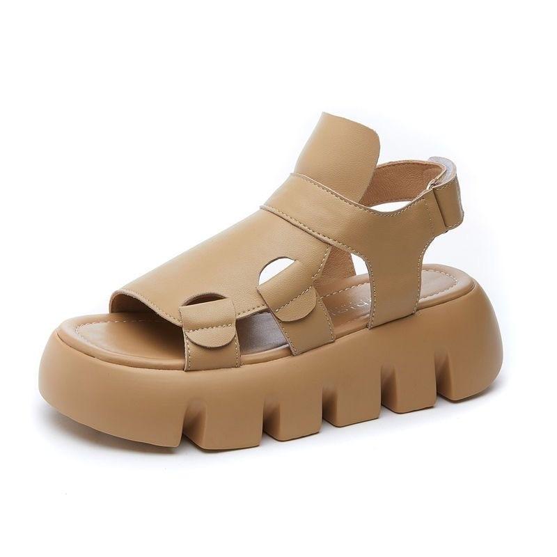 Platform Sandals Women's New Summer Post-mixed with Versatile Fashion Casual Muffin Roman Sandals Ins Trendy Women