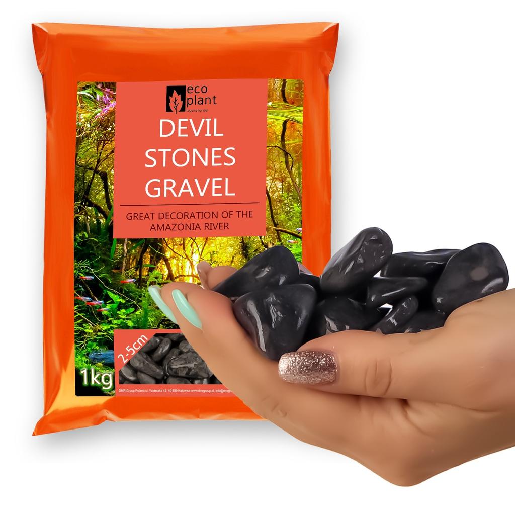 Pebble Stones Black Anti-algae Aquarium Substrate Rinsed 1Kg