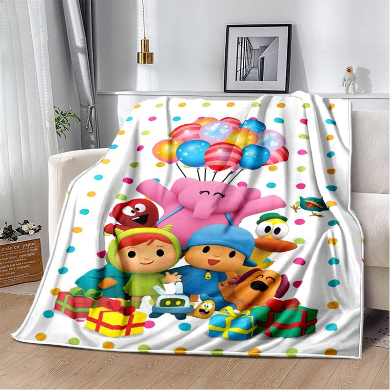3D Мультяшное одеяло Pocoyo Elly Pato, Мягкое плед-покрывало для дома, спальни, кровати, дивана, пикника, путешествий, офиса, Подарок для детей