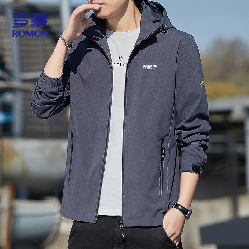 ROMON Men's Hooded Business Casual Jacket MK11