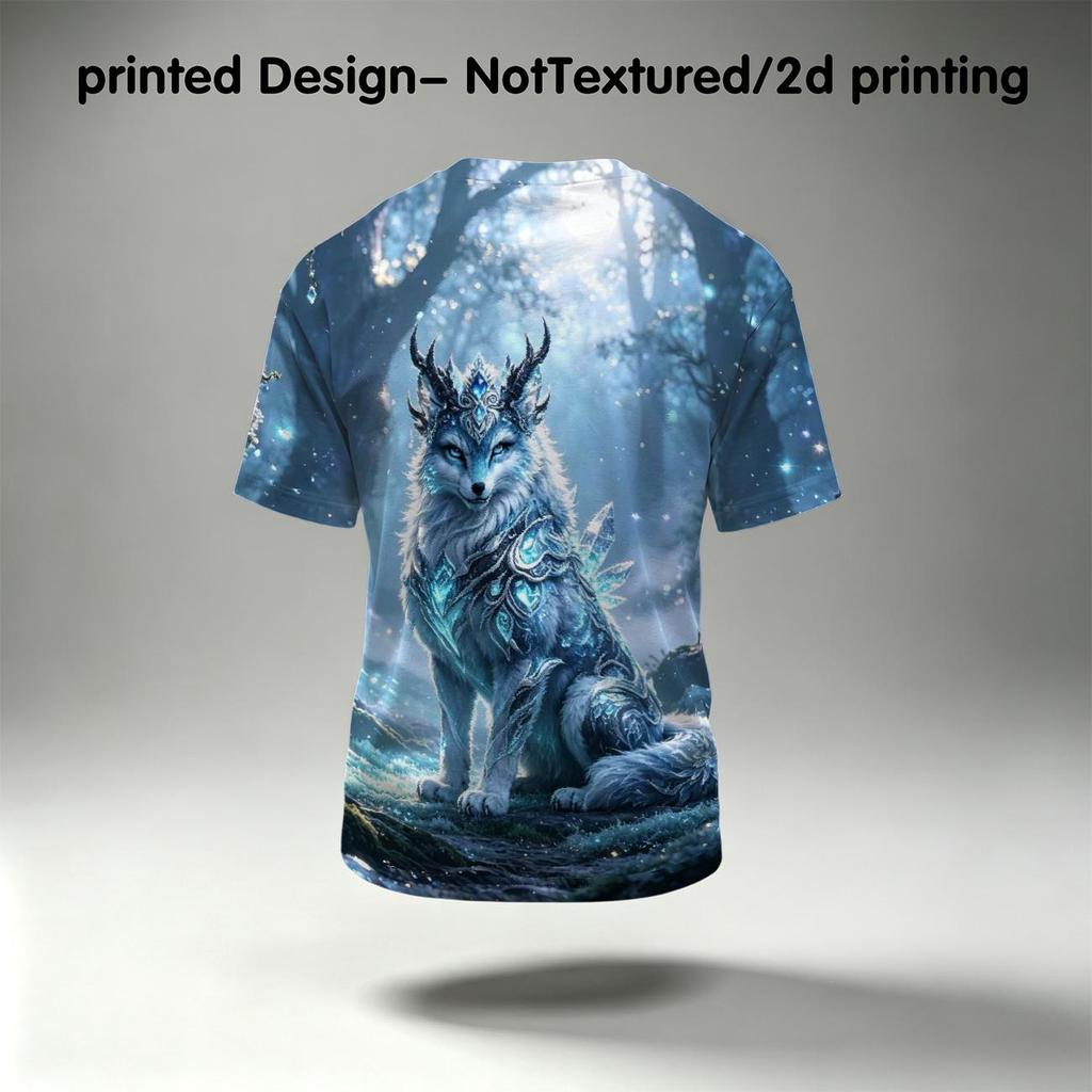 Men's Fantasy Wolf Graphic T-Shirts, Premium Polyester Fabric, Soft & Comfortable, Ideal for Casual Daily Wear