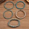 Turquoise beaded DIY bracelet, bohemian hand-woven multi-piece jewelry
