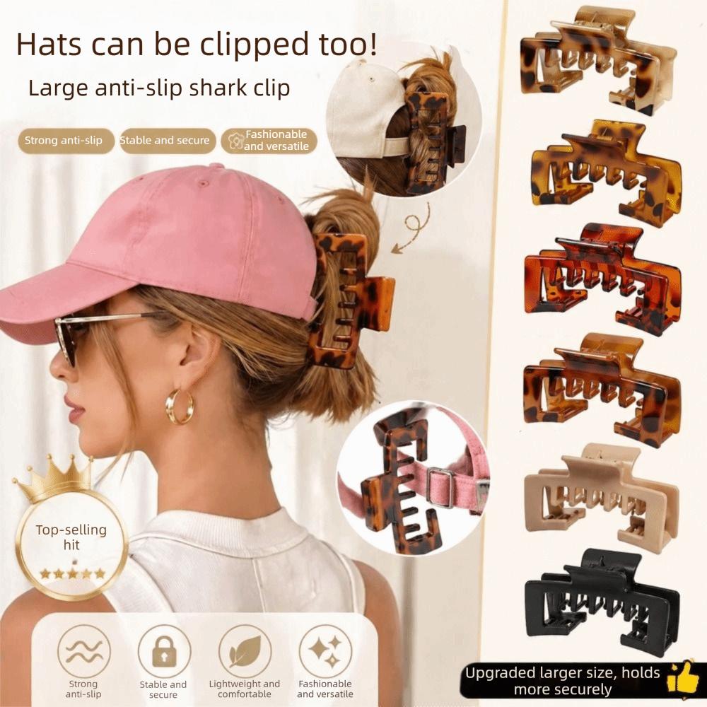 Hairpin Hat-Friendly Hair Claw Non-Slip Baseball Cap Grab Clip Fashion Square Hair Clip Headwear
