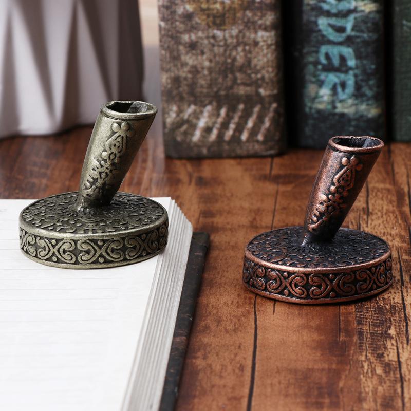 Винтажный металлический круглый держатель для ручек с перьями, ручки для погружных ручек, школьные канцелярские принадлежности, студенческий подарок