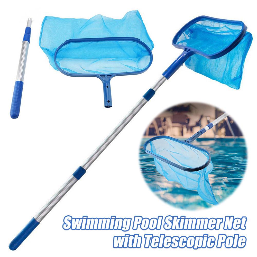 Swimming Pool Skimmer Net with Telescopic Pole Pool Ponds Cleaning Leaf Tools