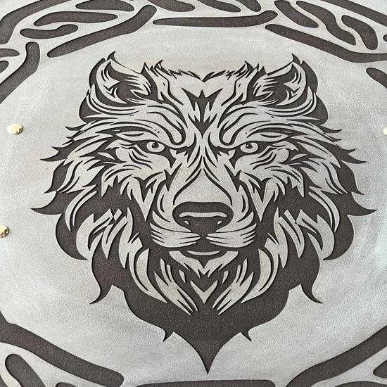 Handcrafted Viking Wolf Shield 24" Norse Wall Decor Home Decor