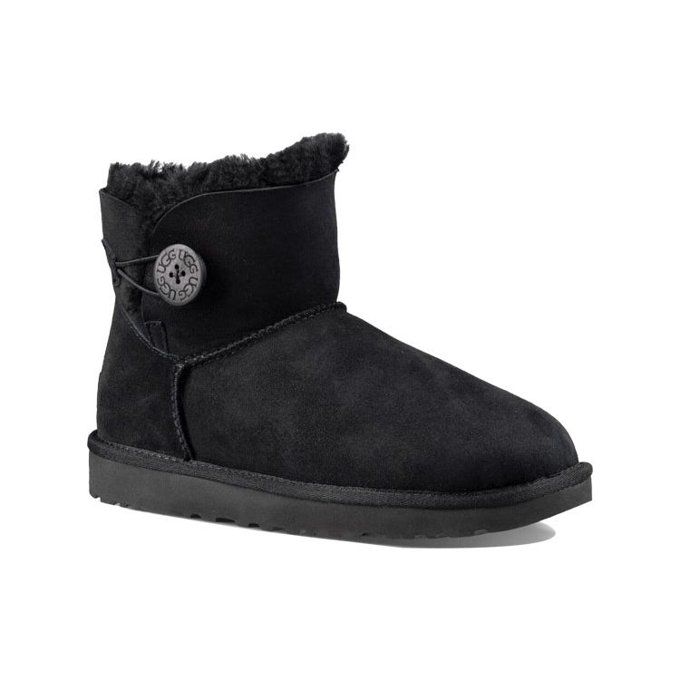 UGG Mini Bailey Button Boot Black (Womens) Women Sneakers 1016422-BLK
