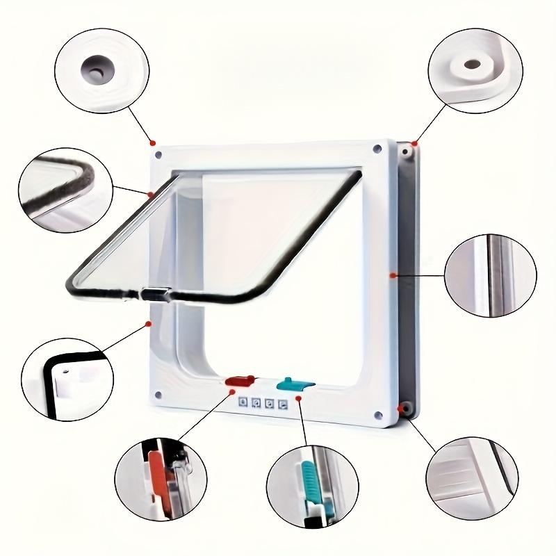 ABS Pet Door for Cats and Dogs, Weatherproof 4-Way Lock, Easy Installation and Free Entry, Multiple Sizes M, L and XL