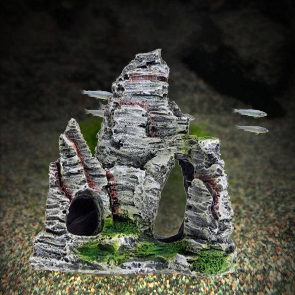 Decorations Rock Shape Fish Hiding Cave Fake Mountain Ornament Fish Tank Fish Shrimp Shelter