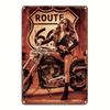 Винтажный алюминиевый настенный декор «Мотоциклы Route 66», металлическая жестяная табличка для кафе, кухни, клуба, бара, домашнего декора, настенный, Рождество