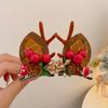Детский рождественский ободок с головой оленя - Милый праздничный аксессуар для волос для фотографий
