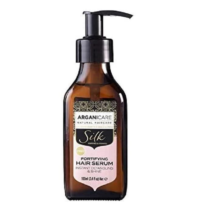 Arganicare sérum capillaire à la protéine de soie –démêle & augmente la brillance et lutte contre la casse du cheveu.100ml