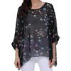 Plus Size Floral Chiffon Tunics Blouses for Women Batwing Summer Boho Shirts Beach Cover Ups