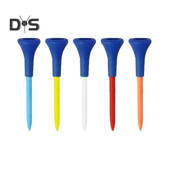 5 шт. футболок для гольфа, небьющиеся пластиковые футболки для гольфа оптом с широким мягким резиновым колпачком, уменьшающим трение, боковое вращение, аксессуары для гольфа для мужчин