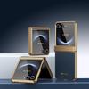 Гальванизированный кожаный чехол с алмазным узором для Samsung Galaxy Z Flip 8 7 FE 6 5 4 3 Защита шарнира и объектива Закаленное покрытие